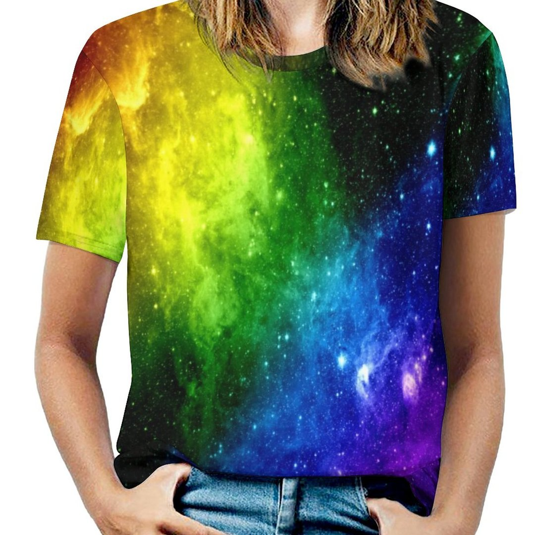 Rainbow Galaxy Lgbt Pride 3D T Shirt, Gaymer 3D T Shirt, Gift For Lesbian Couple LO0921