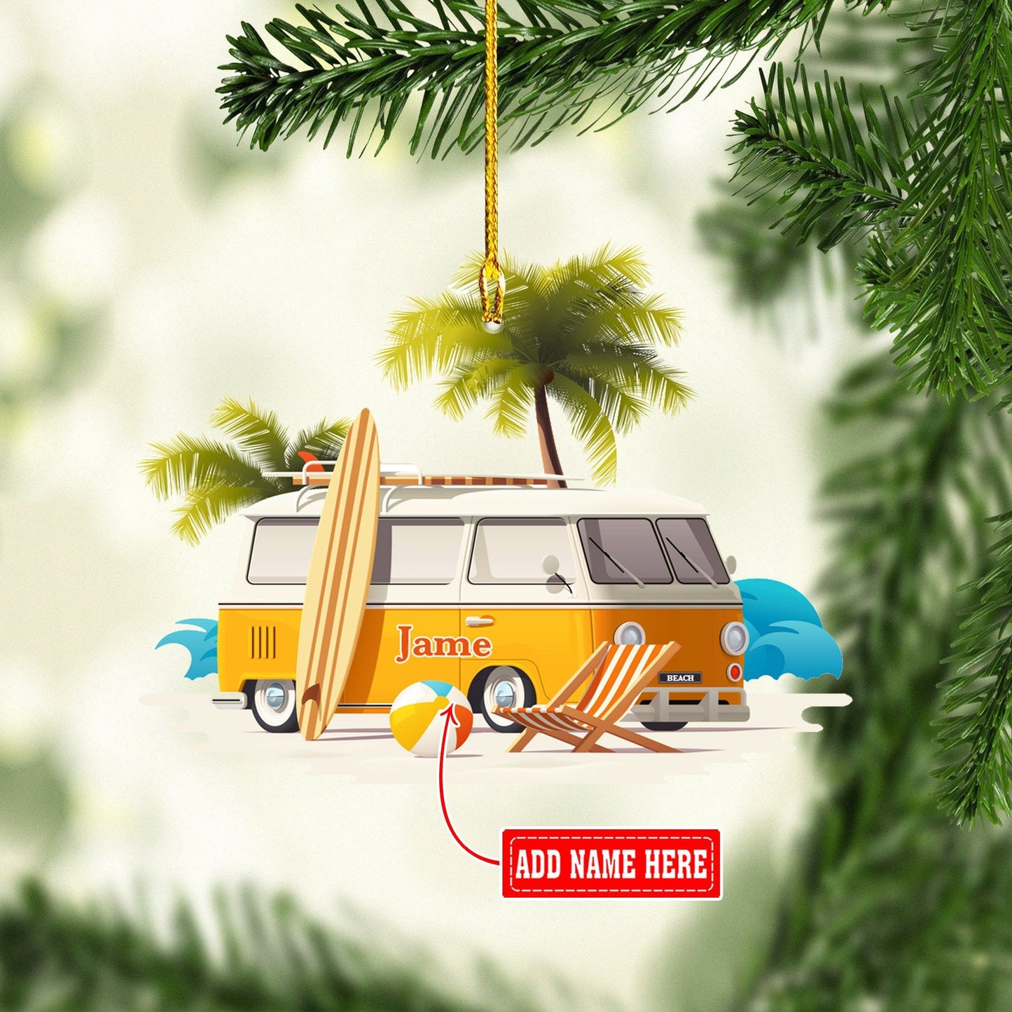 Personalized Camping Beach Multicolor Christmas Ornaments, Gift for Camping Lover OO1709