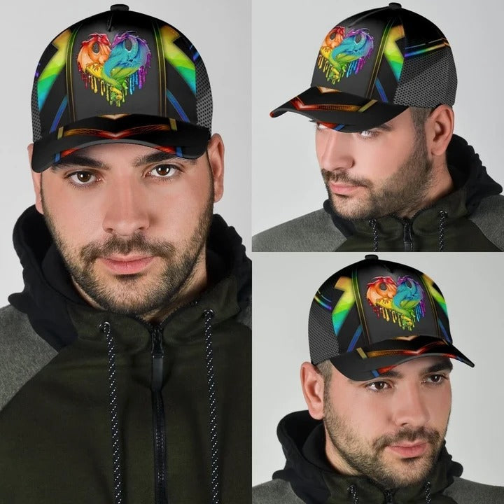LGBT Cap, Bright Colored Ribbon Awareness LGBTQ Printing 3D Baseball Cap Hat CO0285