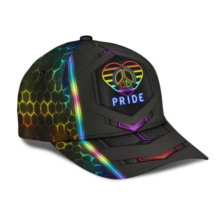 Pride Cap, Hand Drawn Heart Love Is Love LGBT Printing 3D Baseball Cap Hat, Gay Gifts CO0259