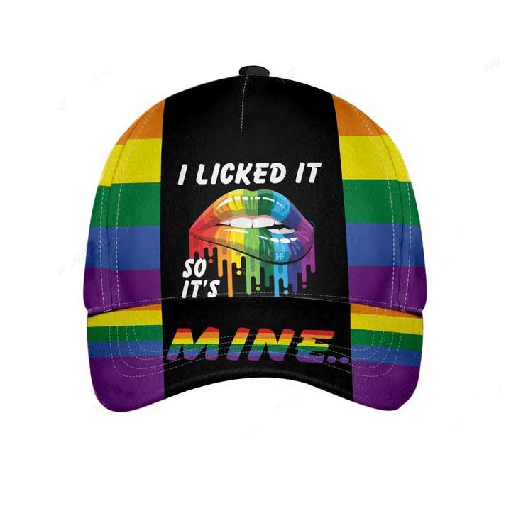 Lgbt Lips And Flowers Classic Cap, Rainbow 3D All Over Printed Baseball Cap For Pride Month, Gaymer Cap CO0217