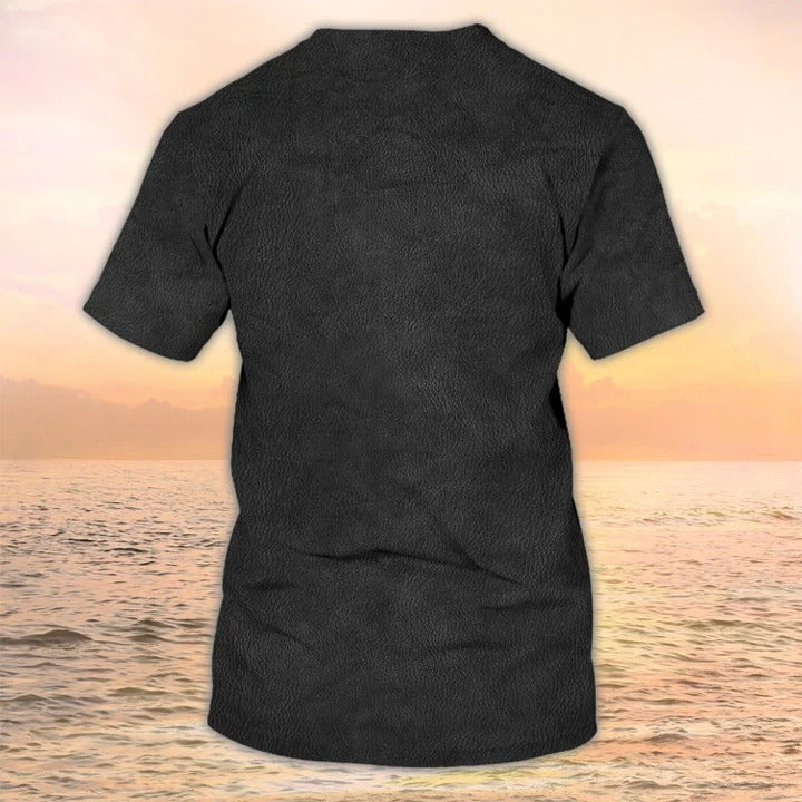 3D Full Printed Guitar On Shirt Black Leather Pattern, Guitar Club Uniform, Guitarist Shirt TO2231