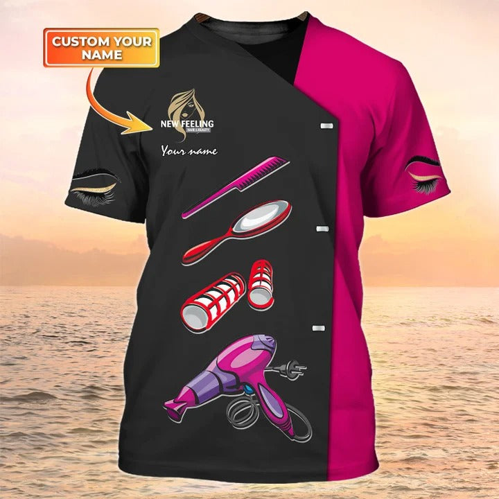Hair Extension Shirts Hairdresser Custom Shirt Salon For Women Uniform New Feeling T Shirt TO2337
