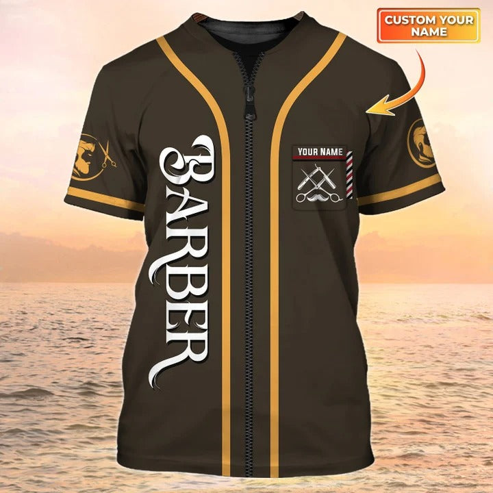 Barber Clothing Barber Tshirt Barber Shop Uniform Brown Gift For Men TO2503