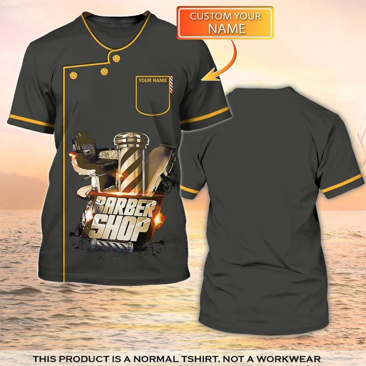 Personalized 3D Barber T Shirt Men Women, Classic Barber Uniform, Barber Shop Gift TO2557
