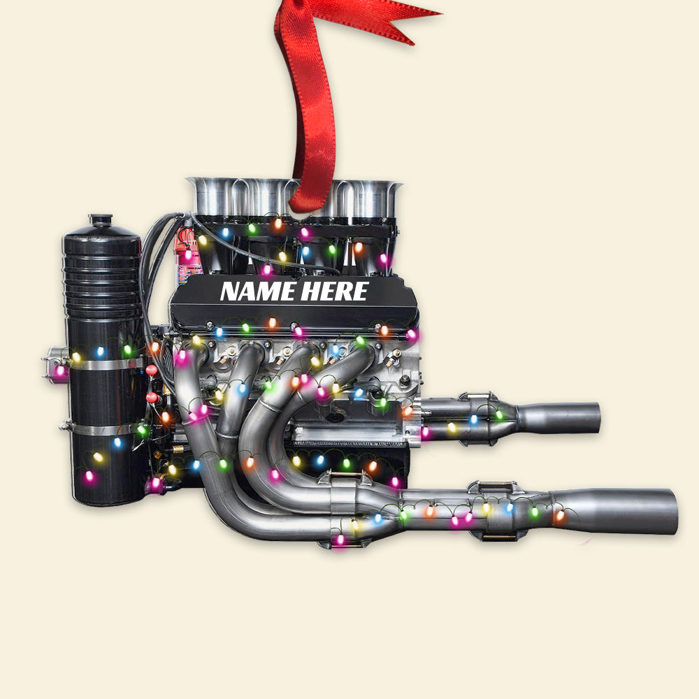 Dirt Track Racing Sprint Car Engine - Personalized Christmas Ornament - Gift For Racers OO1785