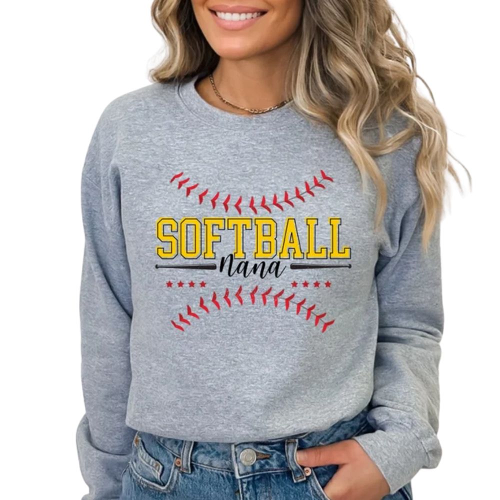 Custom Softball Nana Sweatshirt, Custom Softball Sweatshirt For Grandma 2D0836