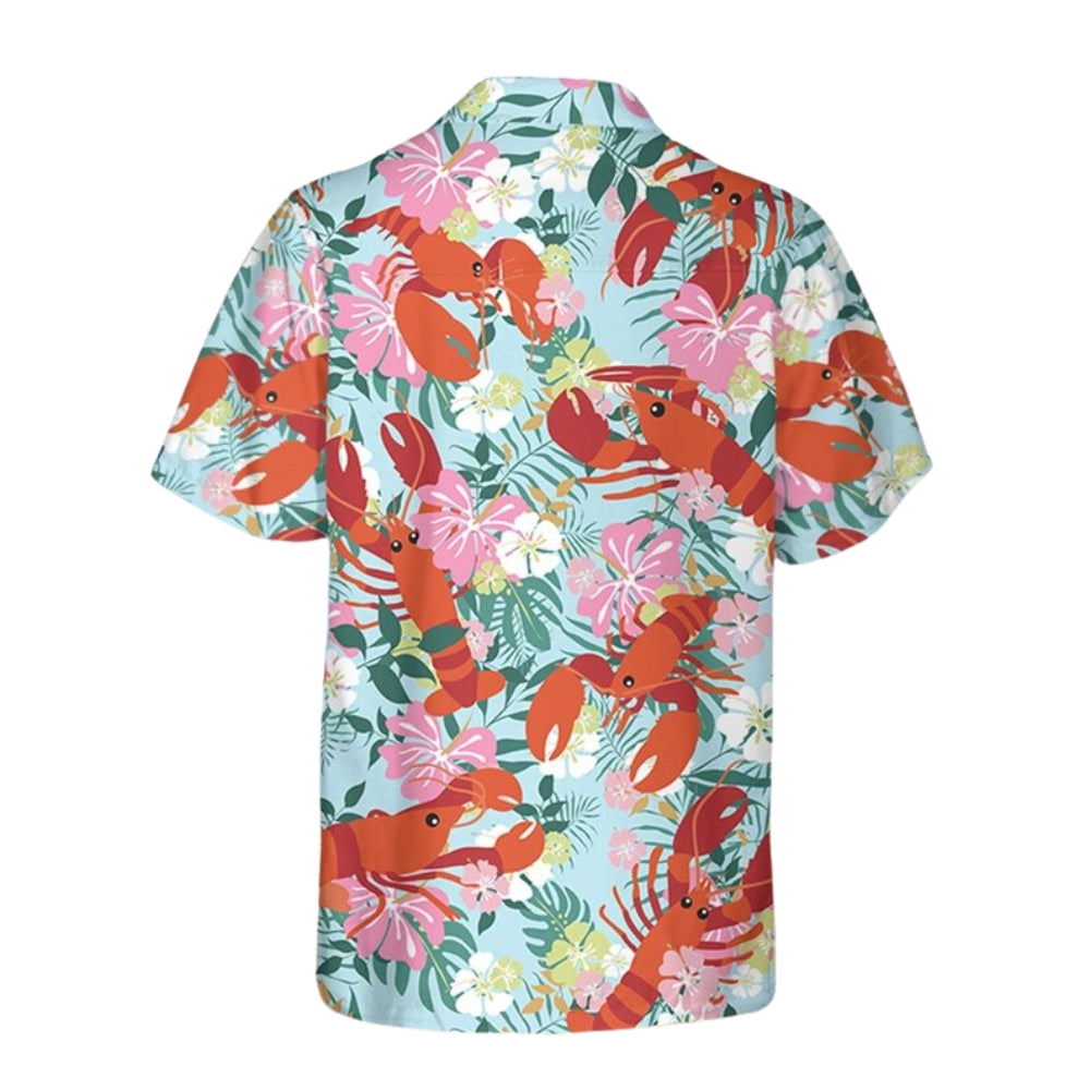 Lobster Floral Hawaiian Shirt Men And Women, Tropical Lobster Hawaiian Shirts HE0439