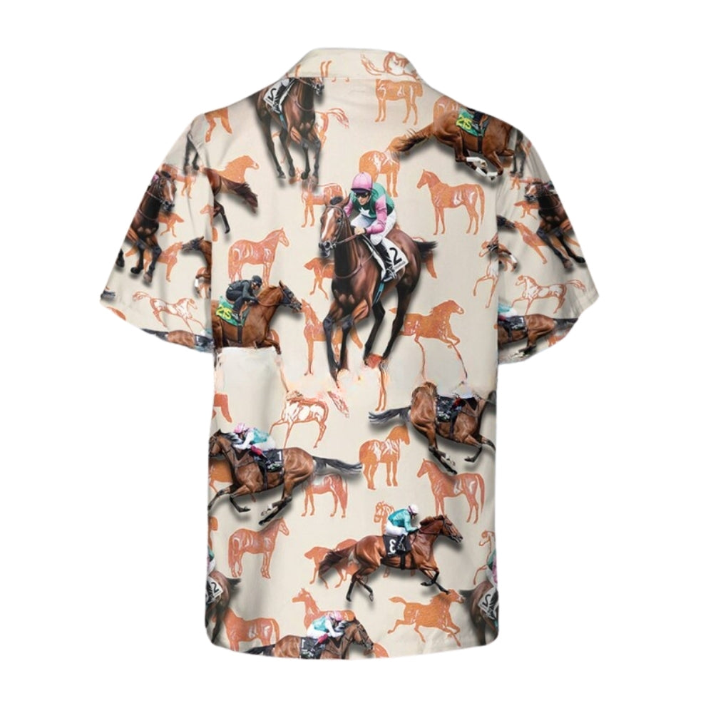 Horse Racing Men's Hawaiian Shirts, Horse Racing Lover Hawaiian Shirts HE0517