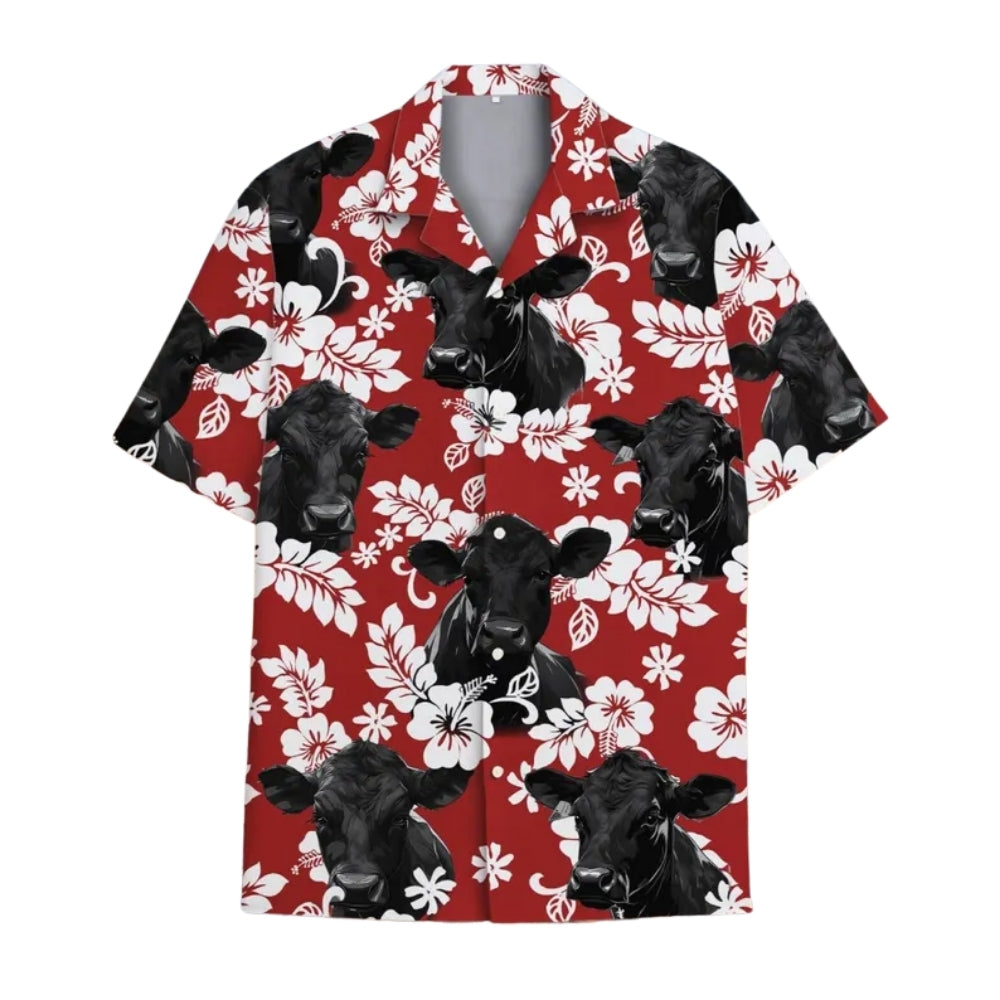 Black Angus Cattle Hawaiian Shirts For Men, Angus Cow Hawaiian Shirts For Farmer HE0030