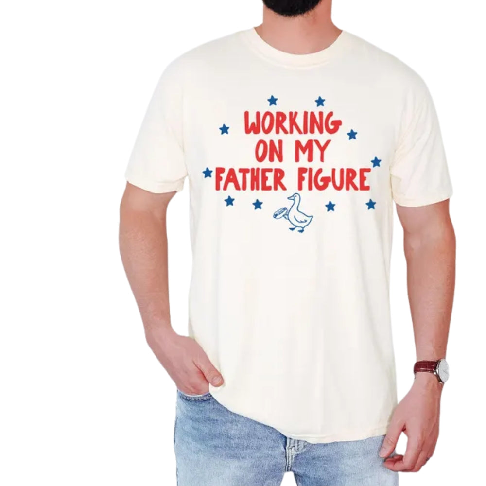 Eating For Two Working On My Father Figure Matching Husband Wife T Shirts, Pregnancy Announcement Matching Couple Shirts ET0906