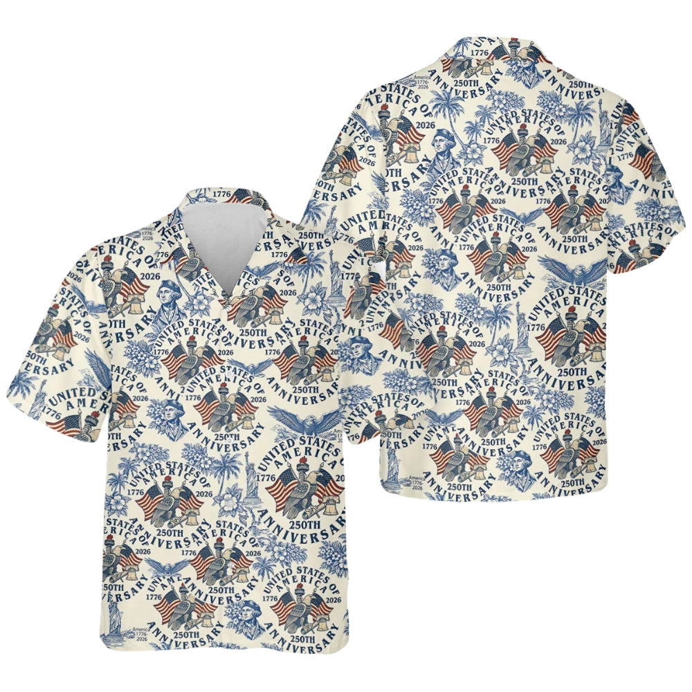 250th Anniversary Vintage Hawaiian Shirt For Men Women, Vintage 4th Of July Hawaiian Shirts HE0442