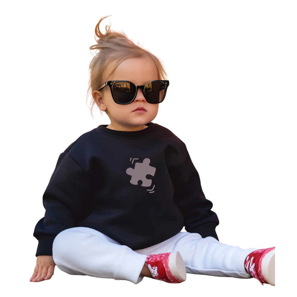 Matching Puzzle Heart Mommy Daughter Sweatshirt, Puzzle Mom And Child Matching Sweatshirt ET1365