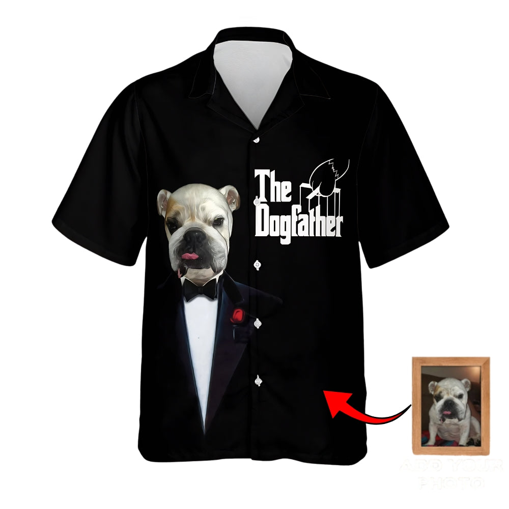 The Dog Father Custom Dog Face Hawaiian Shirt Mens, Custom Dog Photo Hawaiian Shirt For Dad Husband HE0445