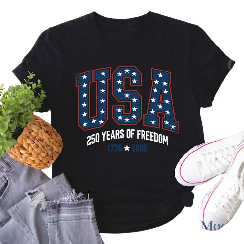 USA 250 Years Of Freedom 1776-2026 Matching Family T Shirts, Matching 4th Of July Family Shirts ET0793