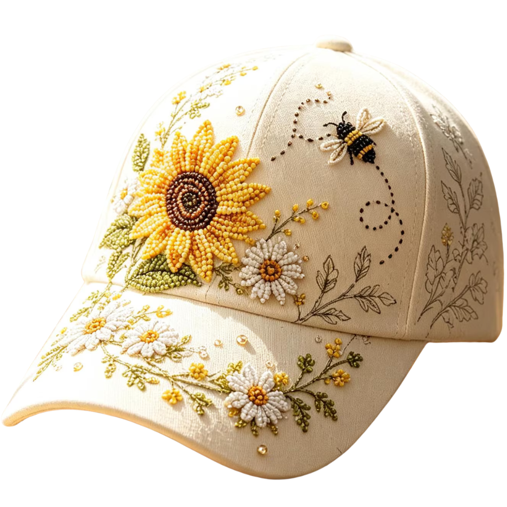 Sunflower Bee 3D Printed Baseball Cap, Flower Cap Hat CP0641