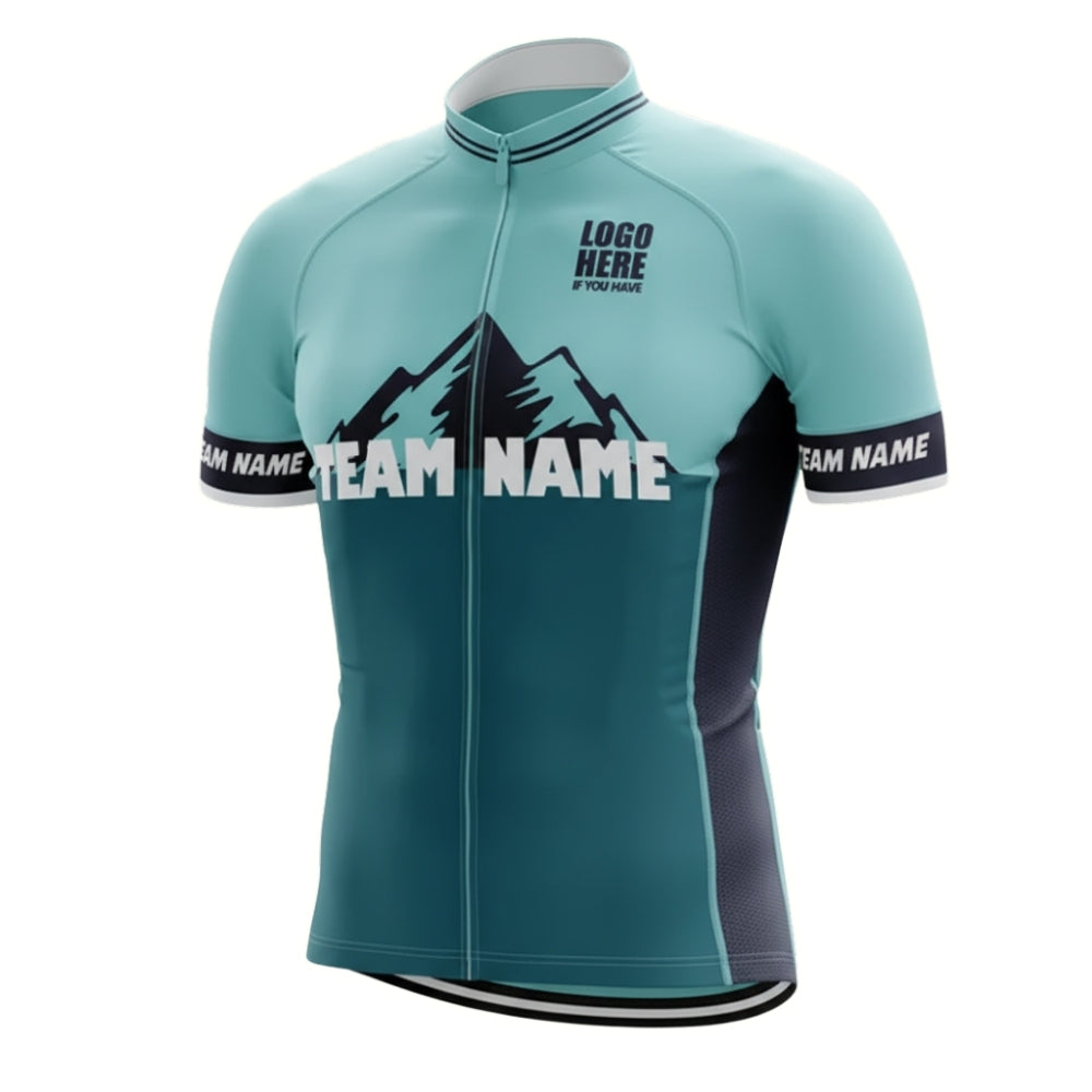 Men's Custom Teal Cycling Short Sleeve Jersey For Team, Custom Logo Cycling Jerseys CE0040