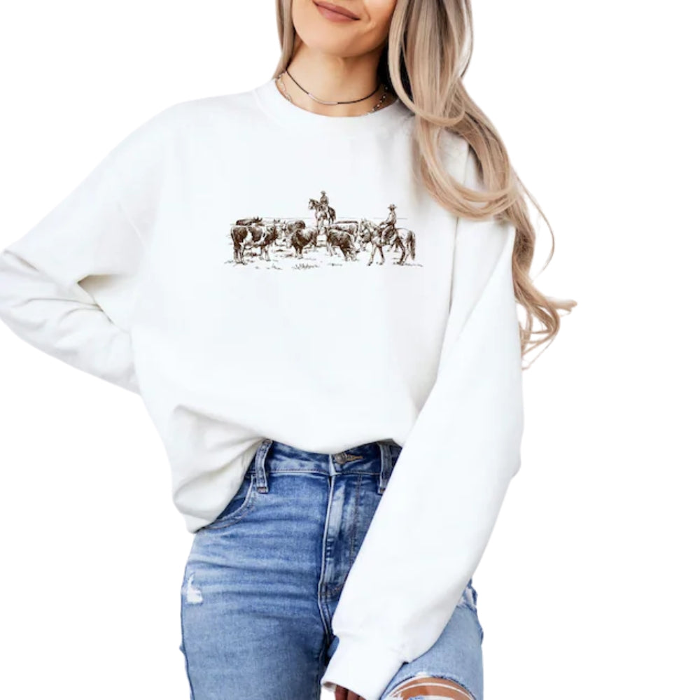 Cowboy Rodeo Sweatshirt, Western Horse Sweatshirt 2D0688