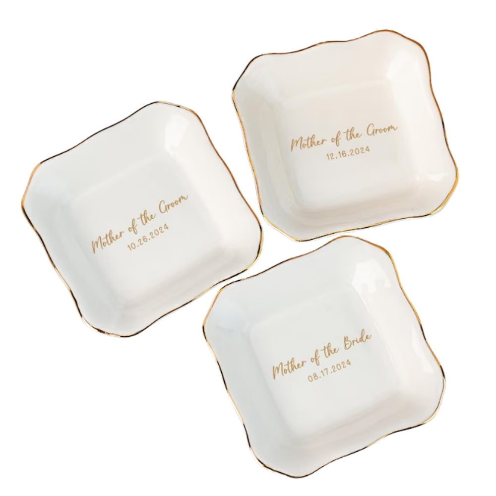 Personalized Mother Of The Bride Groom Jewelry Dish, Personalized Wedding Ring Dish For Mom WD0149