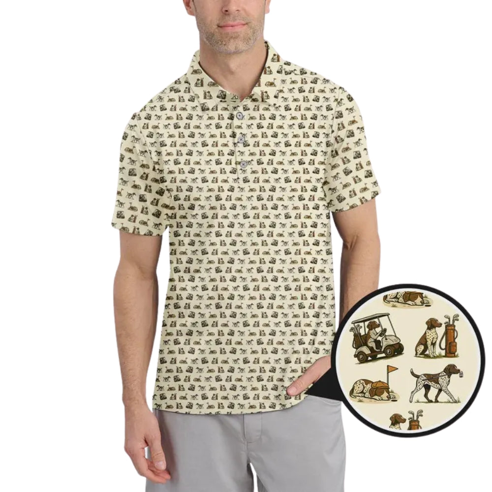Men's Pointer Dog Golf Polo Shirts, Pointer Dog Lovers Golf Shirts GE0297