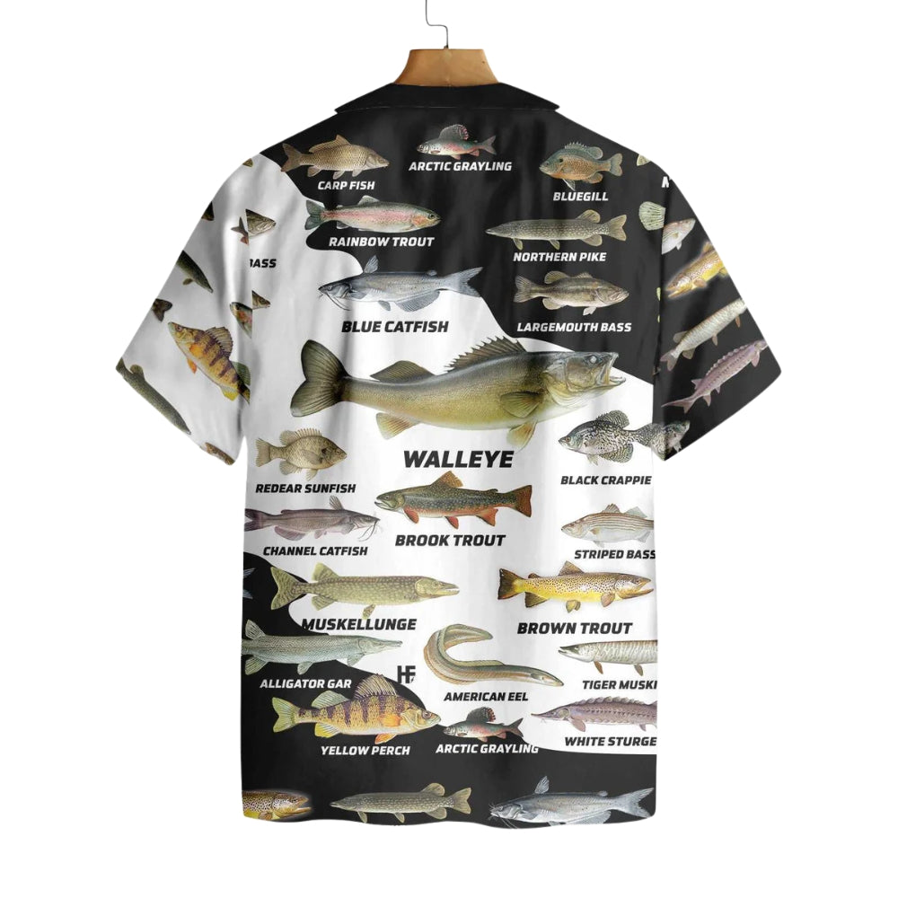 Freshwater Fish Men's Hawaiian Shirt, Fishing Hawaiian Shirts For Fisherman HE0449