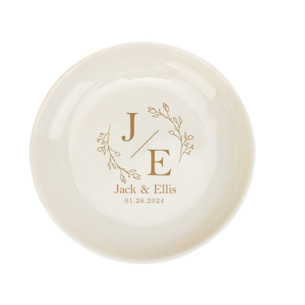 Personalized Engagement and Wedding Ring Dish, Personalized Wedding Day Jewelry Dish WD0150