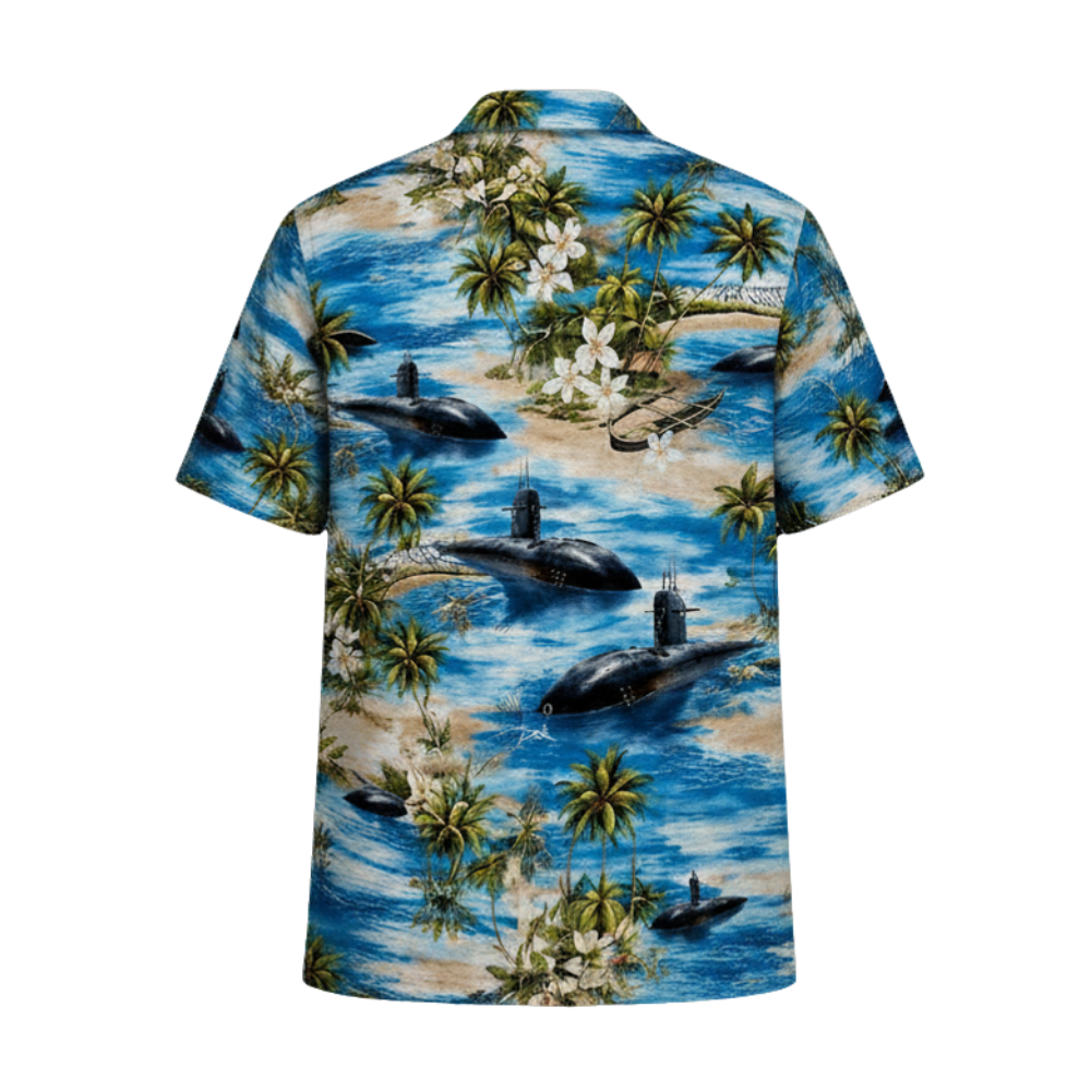 Submarine Tropical Hawaiian Shirts For Men, Military Submarine Hawaiian Shirt HE0259
