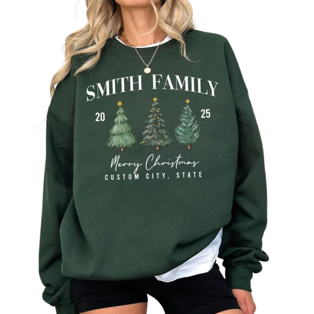 Custom Matching Family Christmas Sweatshirt, Custom Family Xmas Sweatshirt 2D0454
