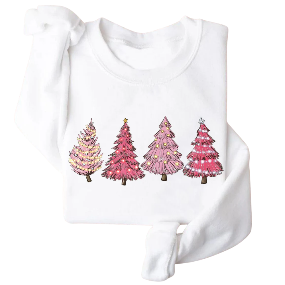 Christmas Tree Pink Matching Mommy Daughter Matching Sweatshirt, Christmas Family Sweatshirts ET1369