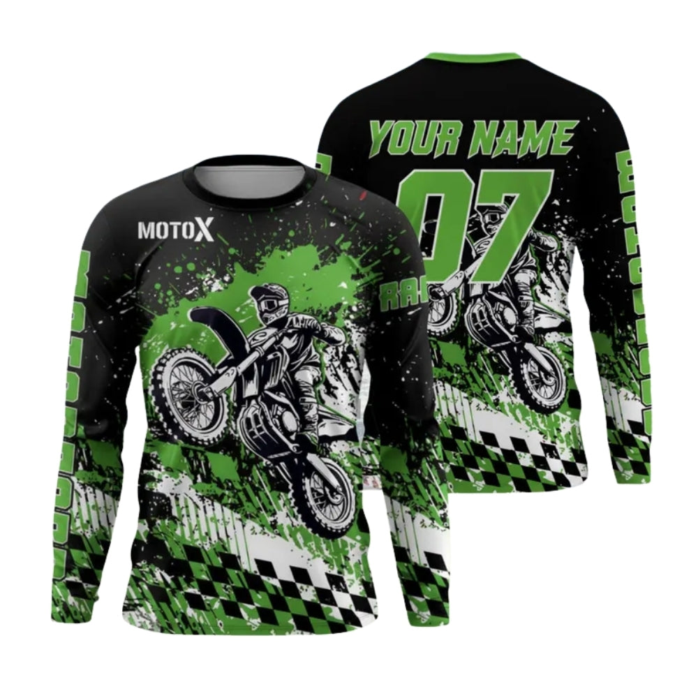 Custom Mens Red Black MX Motocross Racing Long Sleeve Jersey, Motocross Jersey Custom ME0039