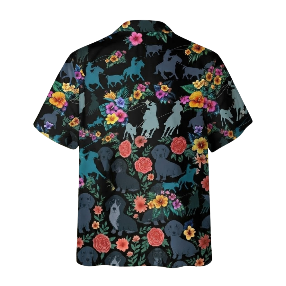 Team Roping Tropical Hawaiian Shirt For Men, Team Ropping Hawaiian Shirts HE0575