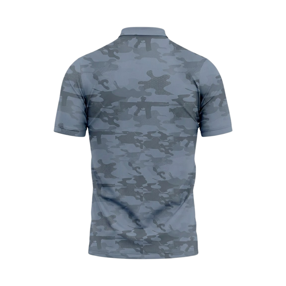 Camo Blue Golf Mens Polo Shirt, Camo Golf Shirts GZ0321