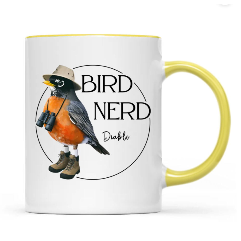 Personalized Bird Nerd Funny Bird Watcher Mug, Custom Name Twitcher Mug, Personalized Mug For Bird Lover TD0011