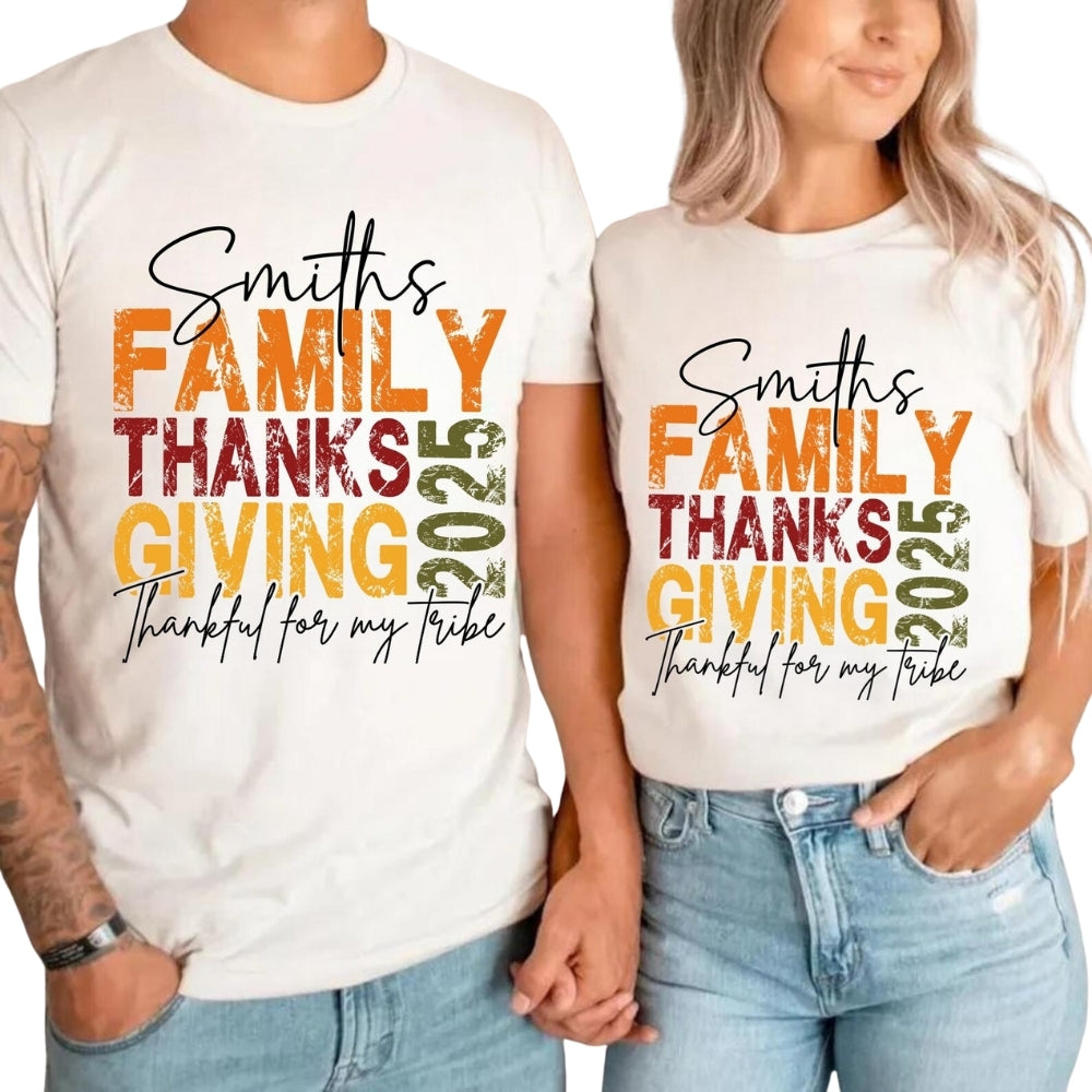 Personalized Family Thanksgiving Matching T Shirts, Custom Matching Family Thanksgiving Shirts ET0534