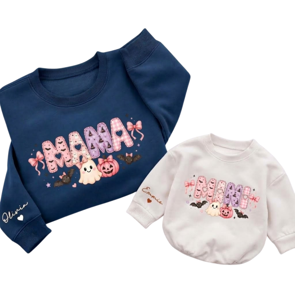 Mama And Mini Hallowween Matching Sweatshirt, Halloween Sweatshirt For Mother And Baby ET1509