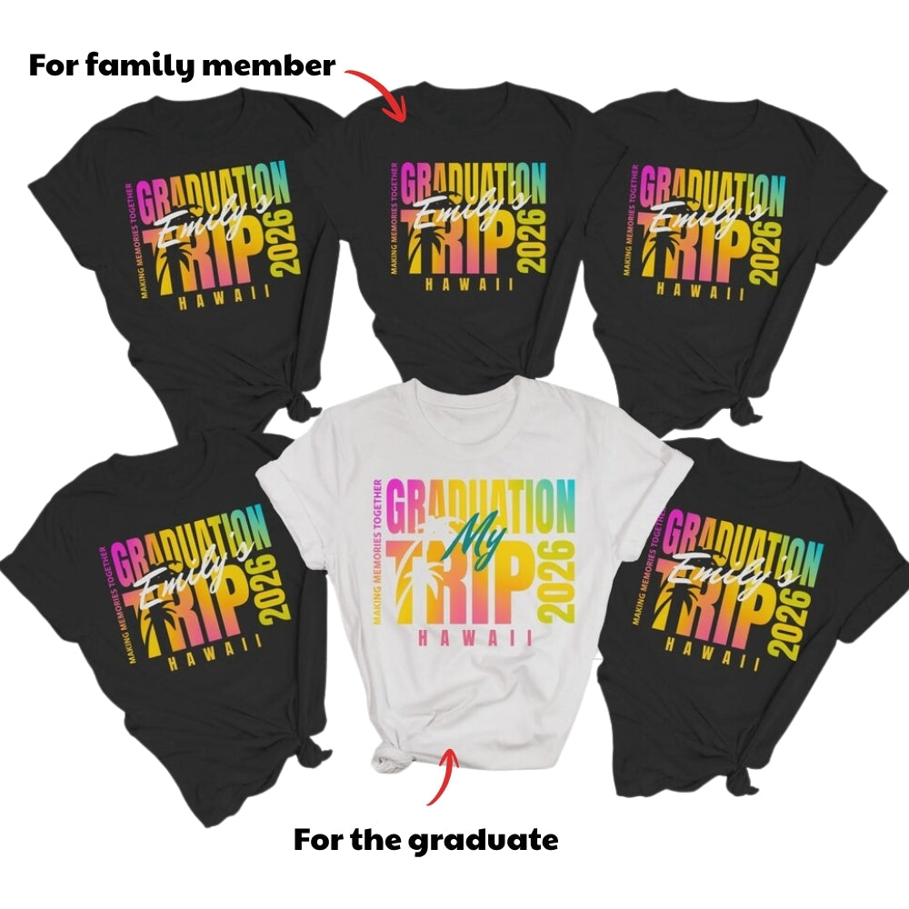Custom Family Graduation Trip T Shirts, Custom Matching Family Vacation Graduation Shirts ET0093