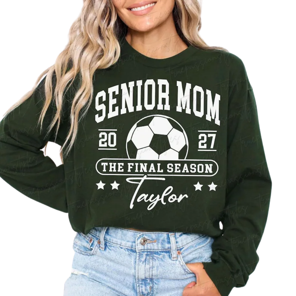 Custom Soccer Senior Mom The Final Season Sweatshirt, Personalized Soccer Graduation Sweatshirt For Mom 2D0907