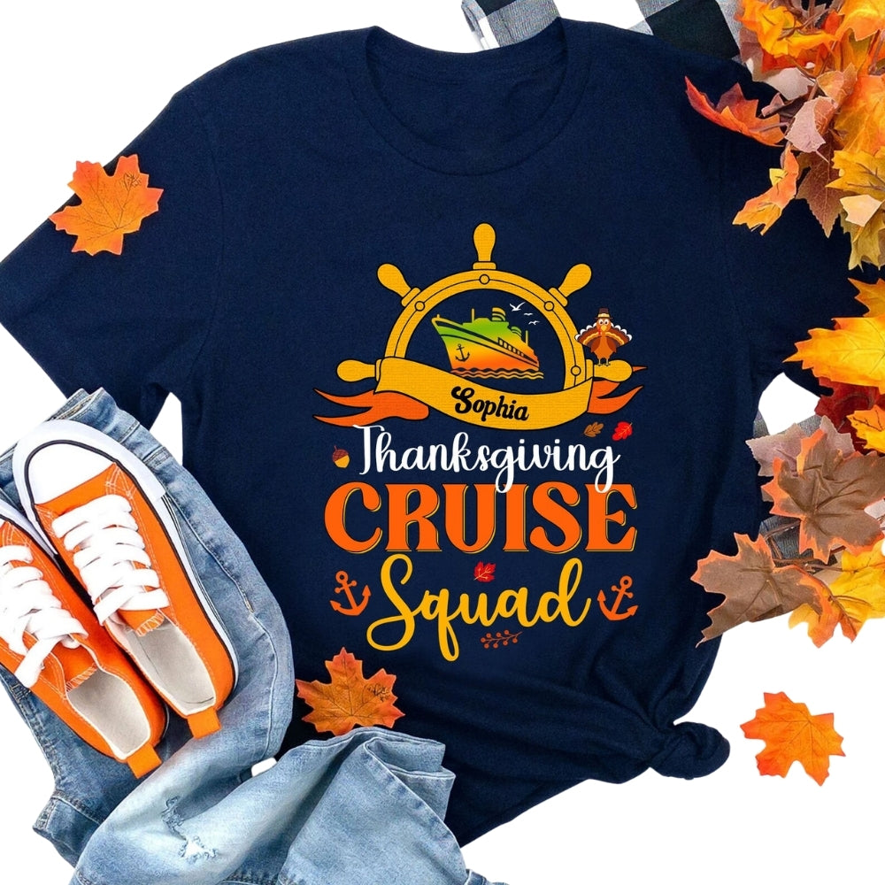 Thanksgiving Cruise Squad Personalized Matching Family T Shirts, Custom Thanksgiving Cruise Trip Matching Shirts For Family ET0535