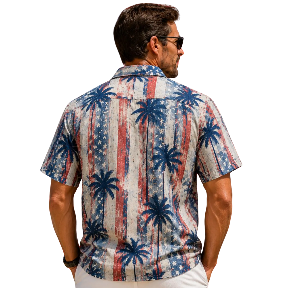 American Flag Painted Color Tropical Hawaiian Shirt For Men Women, Patriotic Beach Hawaiian Shirts HE0460