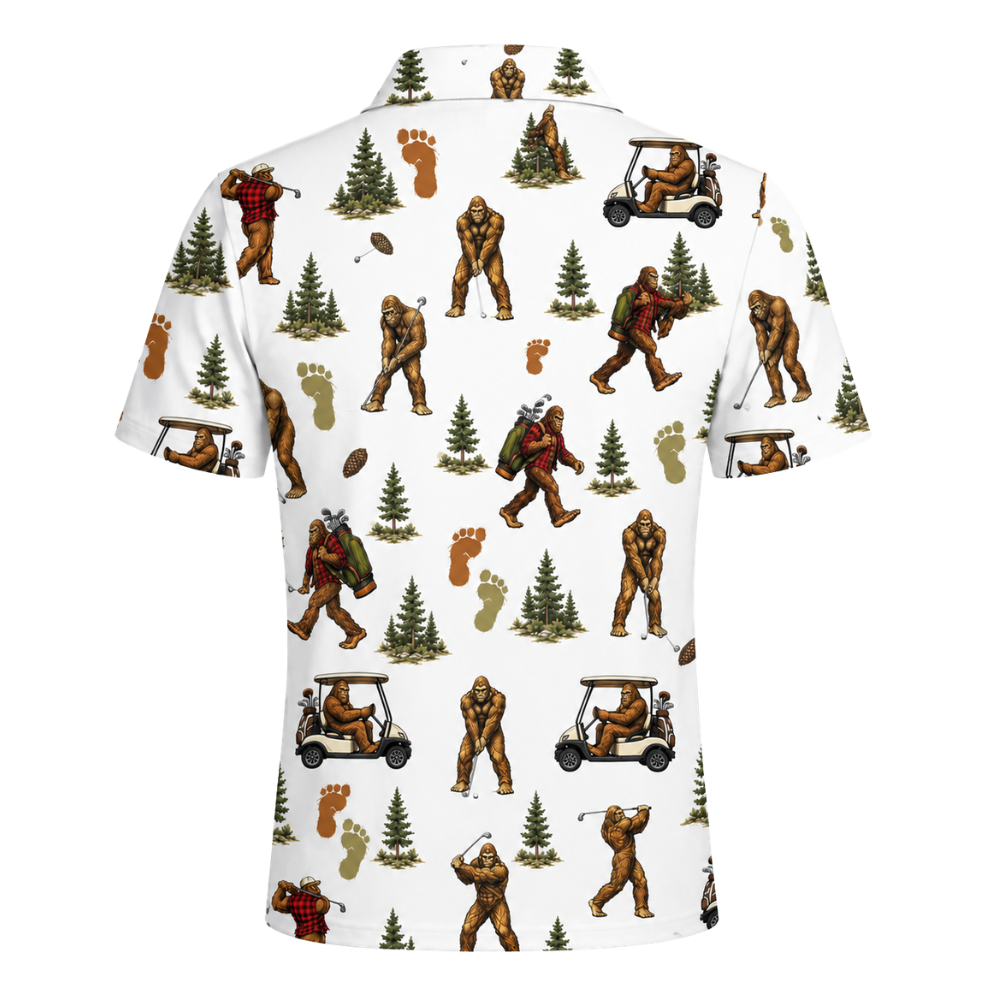 Tropical Bigfoot Golf Polo Shirt For Men, Sasquatch Bigfoot Golf Shirts GE0474