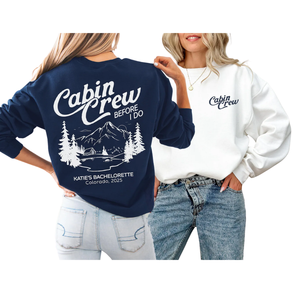 Cabin Crew Before I Do Personalized Bachelorette Sweatshirt Matching, Custom Camp Bachelorette Sweatshirts ET1402