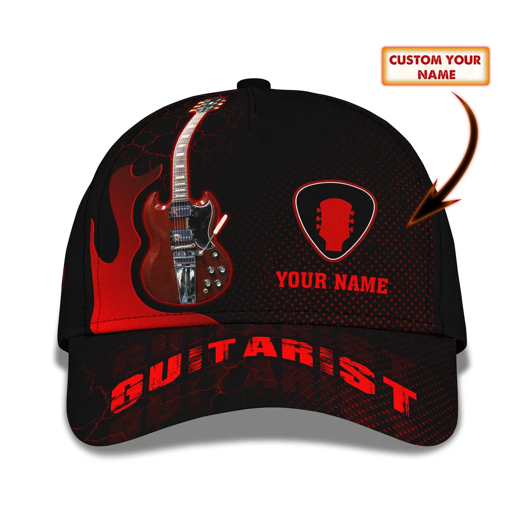 Guitar Electric Red Baseball Cap Guitarist Classic Cap CA0329