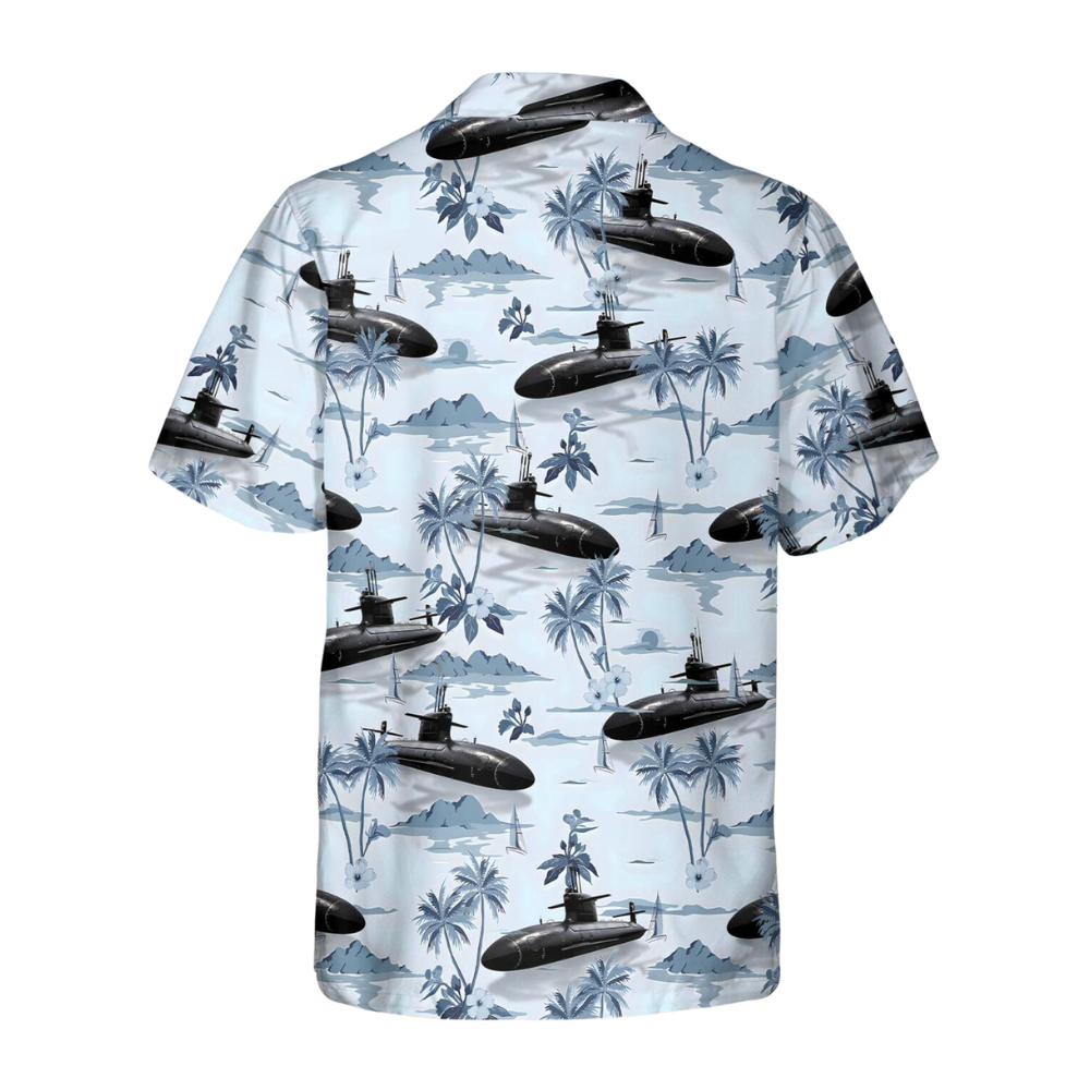 Tropical Submarine Hawaiian Shirt For Men, Submarine Military Hawaiian Shirts HE0285