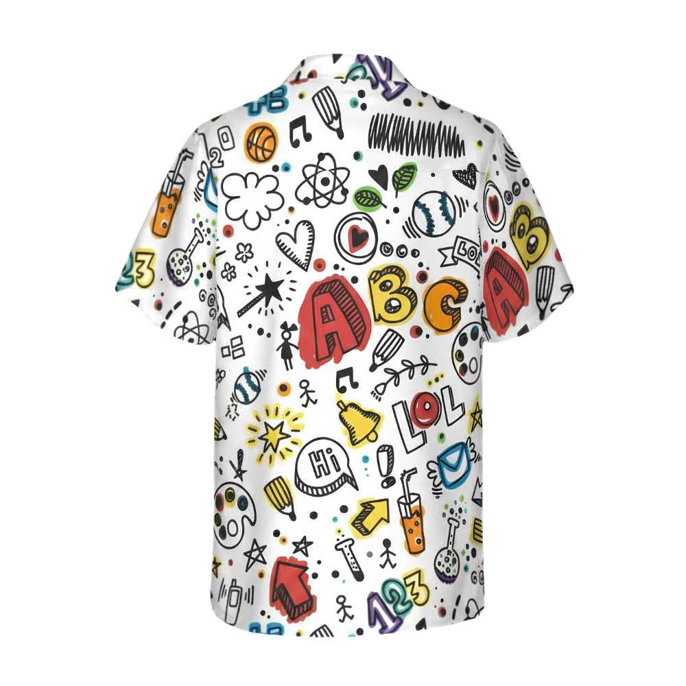 Colorful Alphabet Hawaiian Shirt For Men Women, Teacher Hawaiian Shirts HE0237