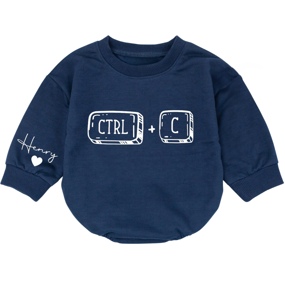Personalized Ctrl C Ctrl V Twins Baby Romper Sweatshirt, Custom Name Twins Sibling Sweatshirts ET1537