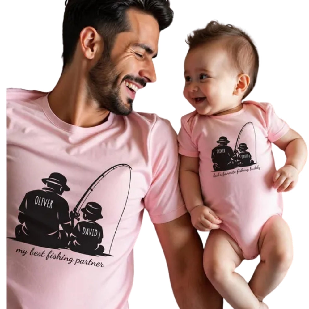 My Best Fishing Partner Custom Dad And Son Matching T Shirt For Father Day, Custom Matching Dad Son Fishing Shirts ET0801