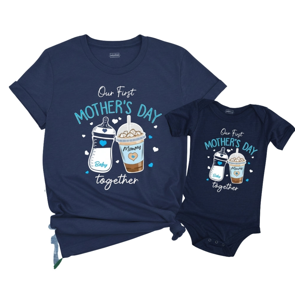 Our First Mothers Day Together Matching Mommy And Me T Shirts, Custom First Mother Day Matching Shirts ET0401