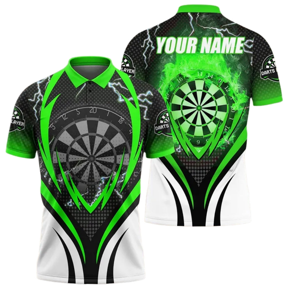 Custom Flame Red Darts Polo Shirts For Mens, Custom Flame Dart Team Shirts DE0033