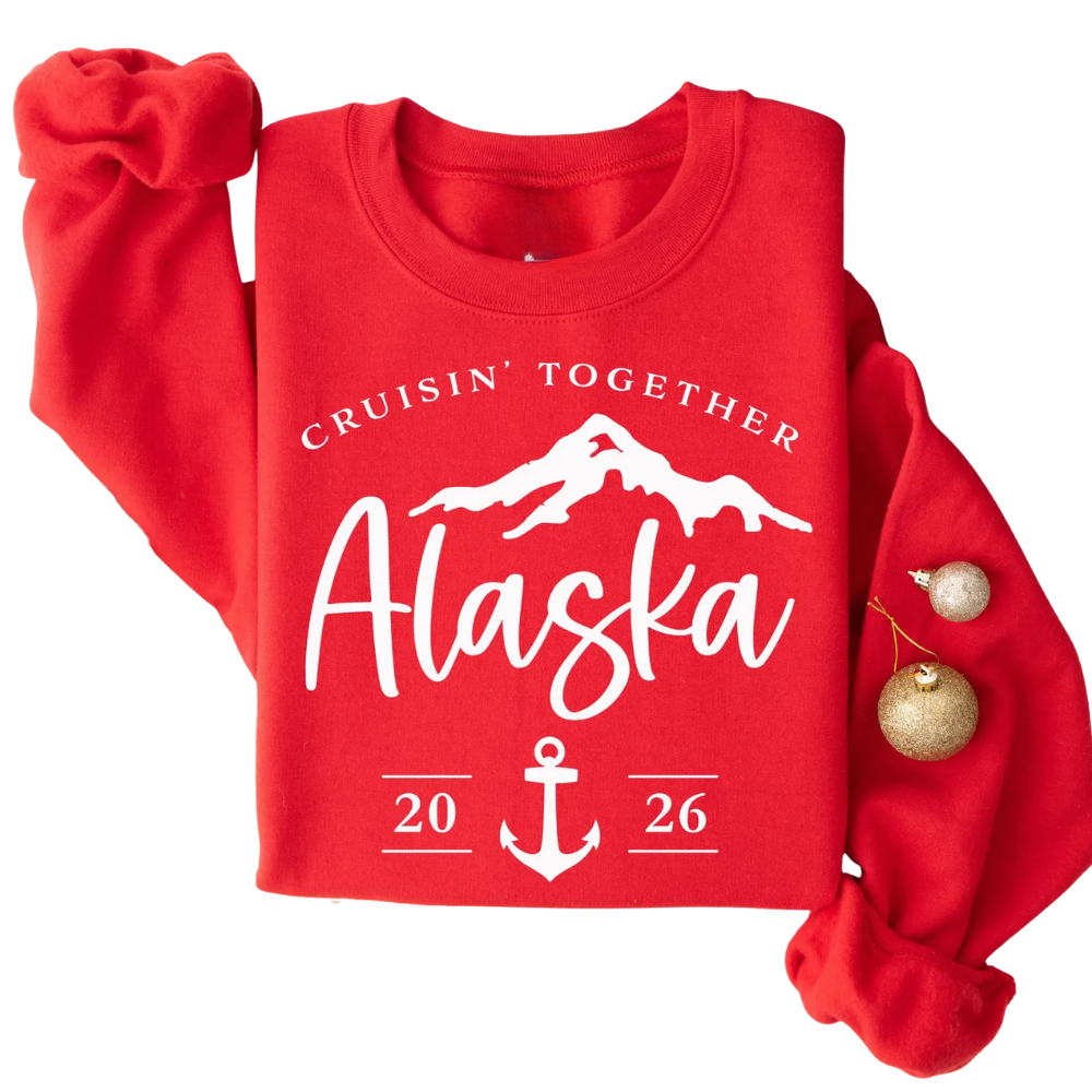 Alaska Cruisin' Together Custom Name And Year Family Matching Sweatshirt, Custom Alaska Trip Family Sweatshirt ET1339