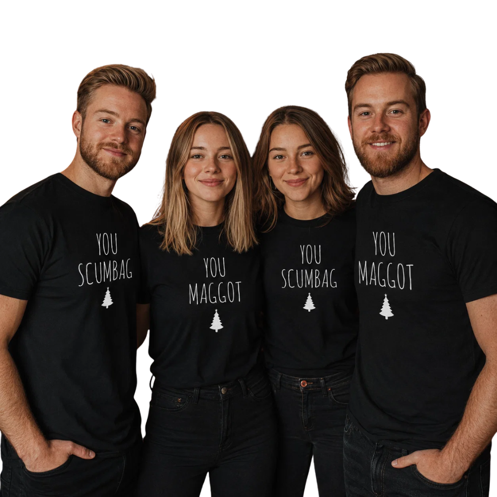 You Scumbag You Maggot Matching Funny Xmas T Shirt For His Her, Christmas Funny Couple Shirts ET1329